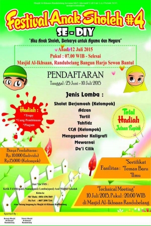 Festival Anak Sholeh #4 Se-DIY di Masjid Al Ikhsaan Randubelang