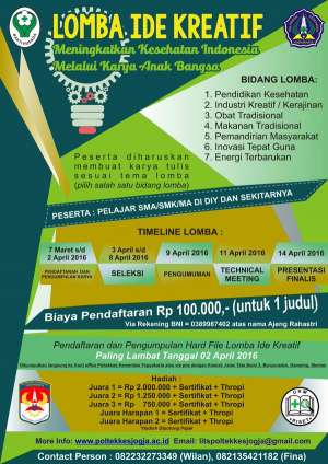 Lomba Ide Kreatif  Kampus terpadu Poltekkes Kemenkes Yogyakarta 