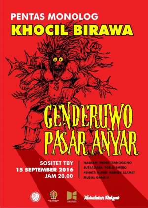 Pentas Monolog Khocil Birawa ' Gendruwo pasar Anyar'