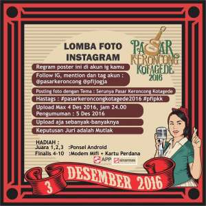 Lomba Foto Instagram Pasar Keroncong Kotagede 2016