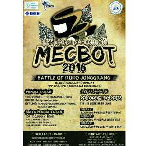 PMSD Robot Competition Mecbot 2016 "Battle of Roro Jonggrang"