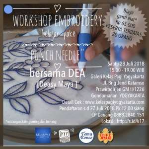 Workshop Embroidery Belajar memakai Punch Needle dgn DEA