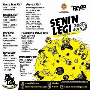 Agenda FKY#30, Senin 30 Juli 2018