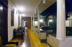 Taman yang sederhana dan asri di Borobudur Guest House