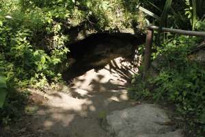 Jalan menurun menuju curug atau jurang Pulosari