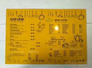 Daftar menu di Alun-alun Cafe