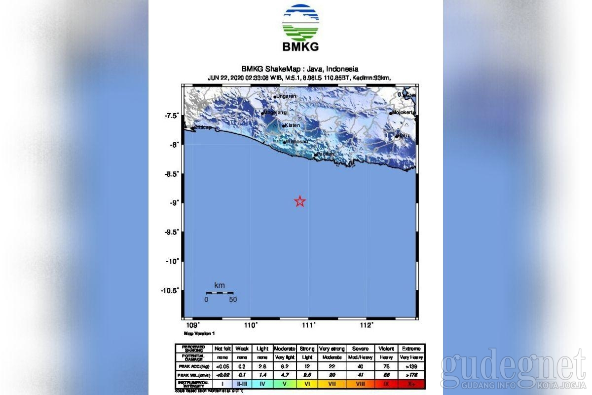 Gempa M 5.1 Guncang Kawasan Selatan Jawa Gempa M 5.1 Guncang Kawasan Selatan Jawa