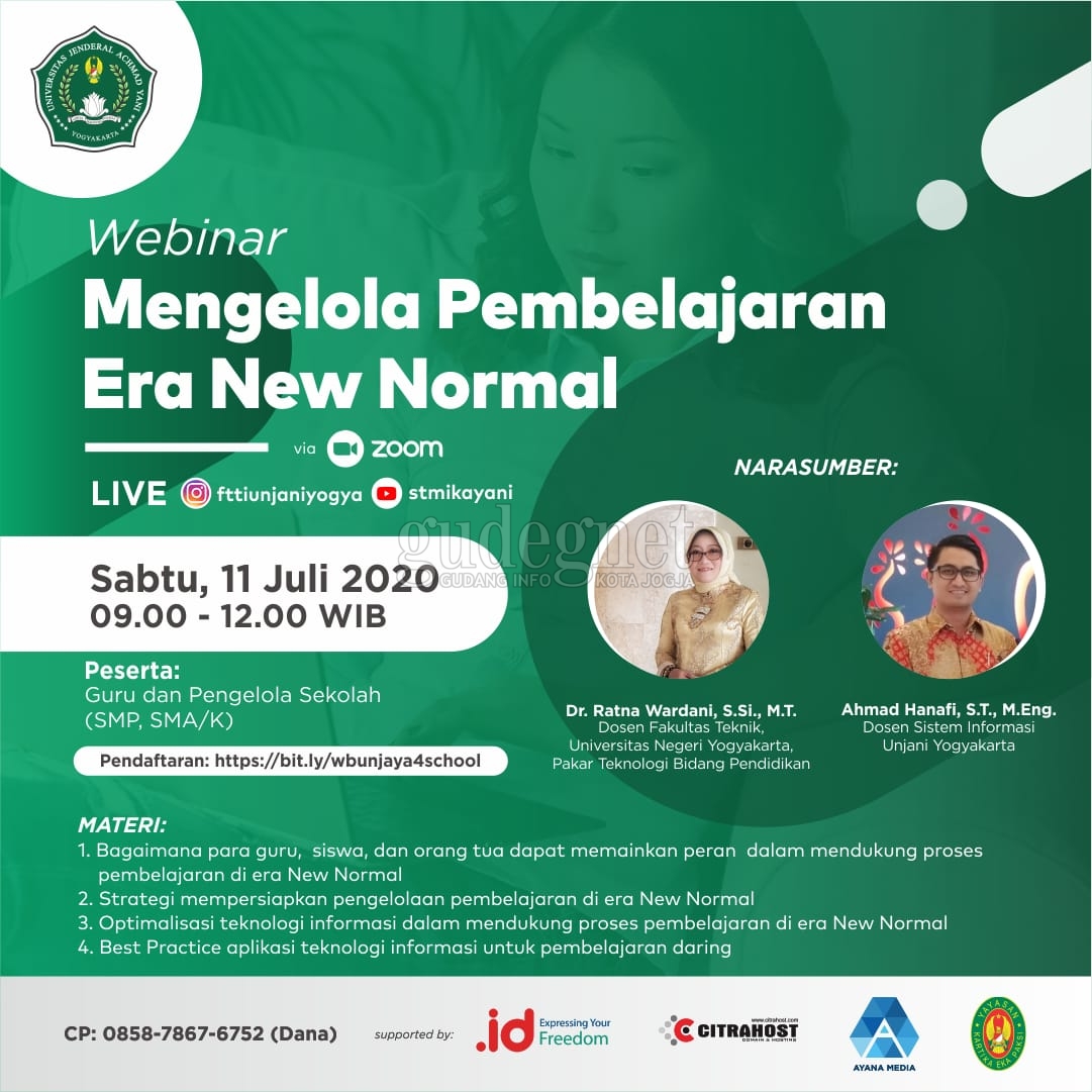 Unjani akan Gelar Webinar 'Mengelola Pembelajaran Era New Normal' Unjani akan Gelar Webinar 'Mengelola Pembelajaran Era New Normal'