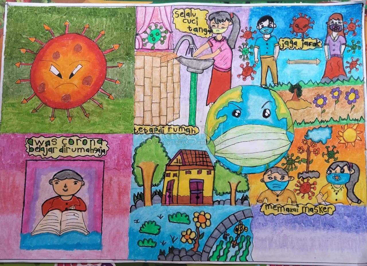 Pesta Gambar, Kisah Pandemi Covid 19 dalam Gambar Anak