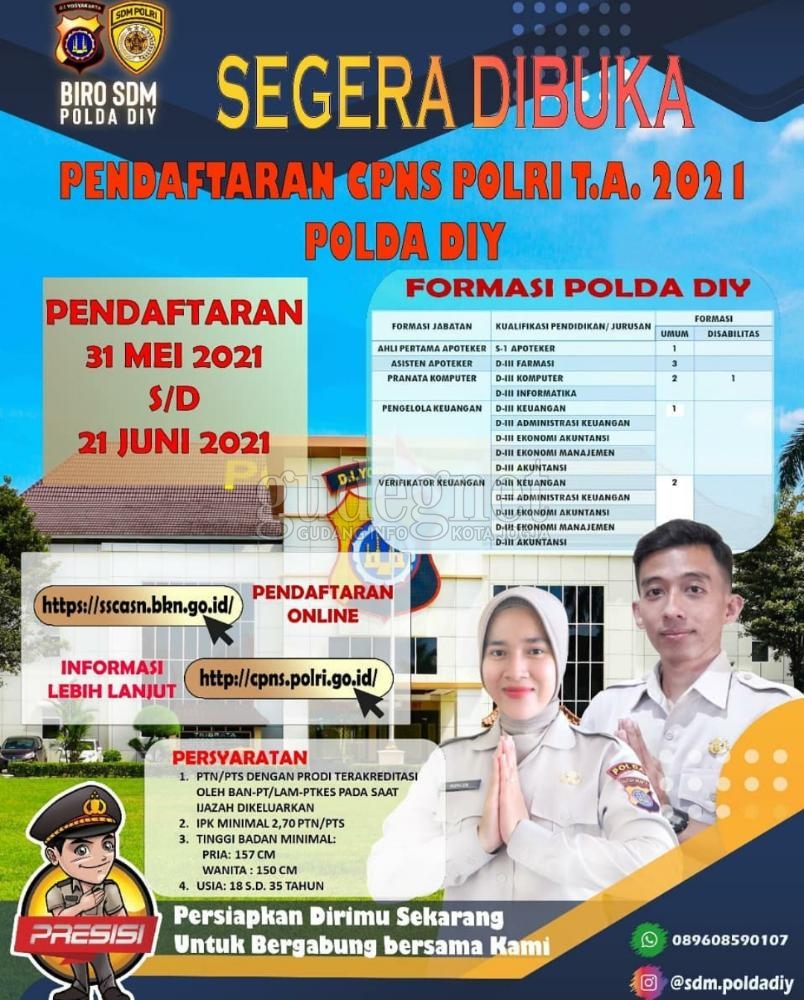 Mau Jadi PNS Polda DIY? Ini Cara Daftar dan Syaratnya