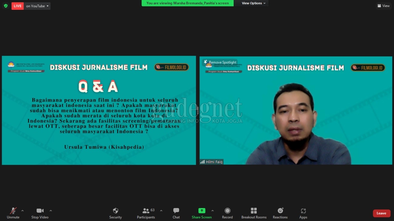 Webinar Kelas Filmologi UAJY Bahas Jurnalisme Film Webinar Kelas Filmologi UAJY Bahas Jurnalisme Film