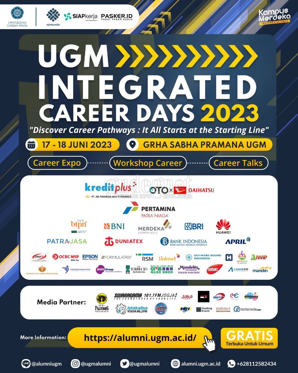 UGM Integrated Career Days 2023: Discover Career Pathways: It All Starts at The Starting Line UGM Integrated Career Days 2023: Discover Career Pathways: It All Starts at The Starting Line