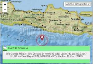 Gunungkidul Dua Kali Dilanda Gempa Hari Ini